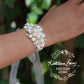 Shae Pearl & Crystal Cuff Bracelet - Available Gold, silver & rose gold