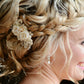 Sheena Hairpiece lace, small flowers and hand beaded - Color options, cream, ivory, white or blush pink