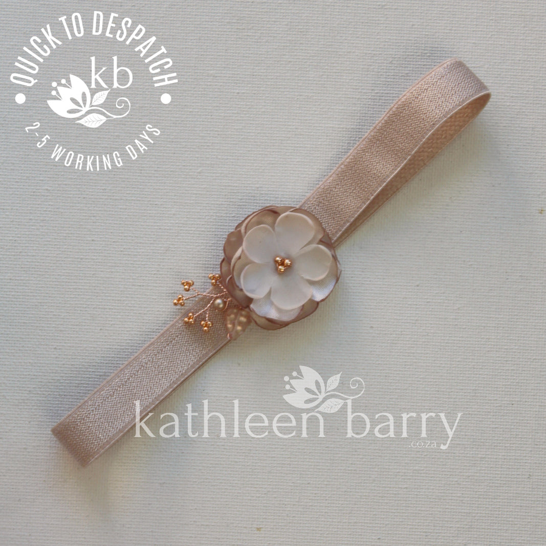 Shelby Taupe / nude / rose gold garter - color options available