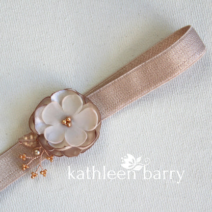 Shelby Taupe / nude / rose gold garter - color options available