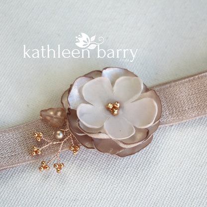 Shelby Taupe / nude / rose gold garter - color options available