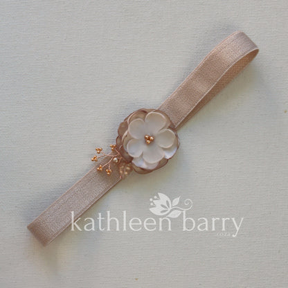 Shelby Taupe / nude / rose gold garter - color options available