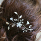 Hair pins (set of two) - Cubic Zirconia, rhinestone & pearls - Rose gold, silver & gold