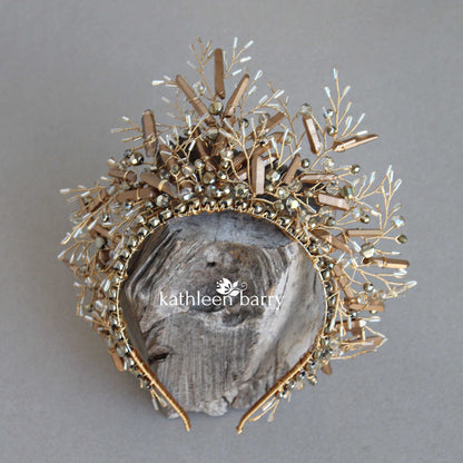 Gold Sonja quartz crystal crown - Custom color options available