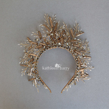 Gold Sonja quartz crystal crown - Custom color options available