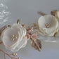 Stacey floral hairpiece - Bridal wedding flower hair accessory - champagne, ivory rose gold