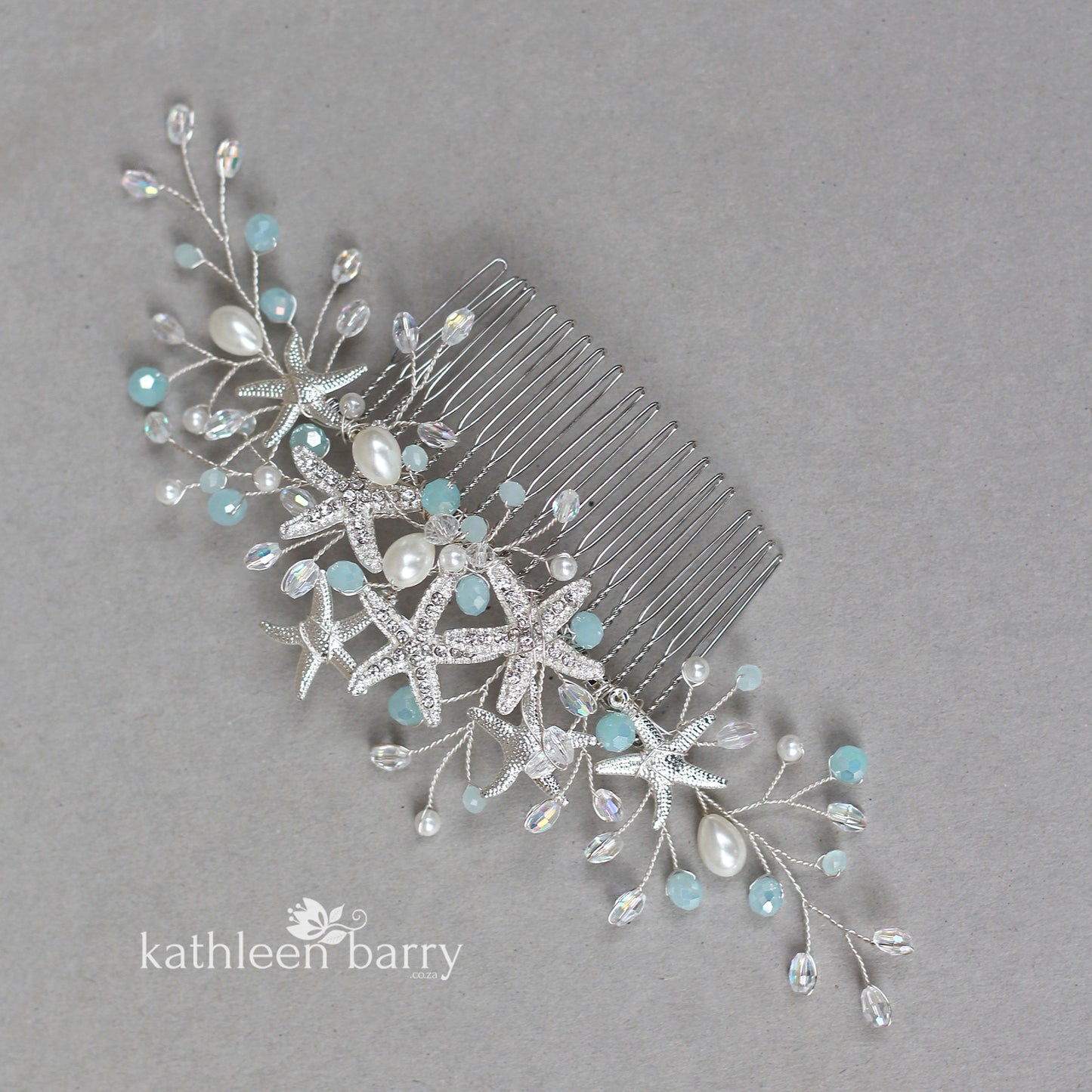 Starfish Crystal, Pearl & Rhinestone Comb - Color and finish options available