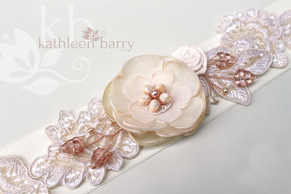 Tamzin Wedding Dress Sash Bridal belt in Blush pink colors available