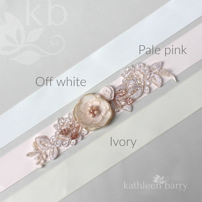 Tamzin Wedding Dress Sash Bridal belt in Blush pink colors available