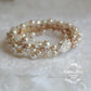 Tamyn Bracelet Rose gold- pearls and crystals - Bridal wedding jewellery - Cuff