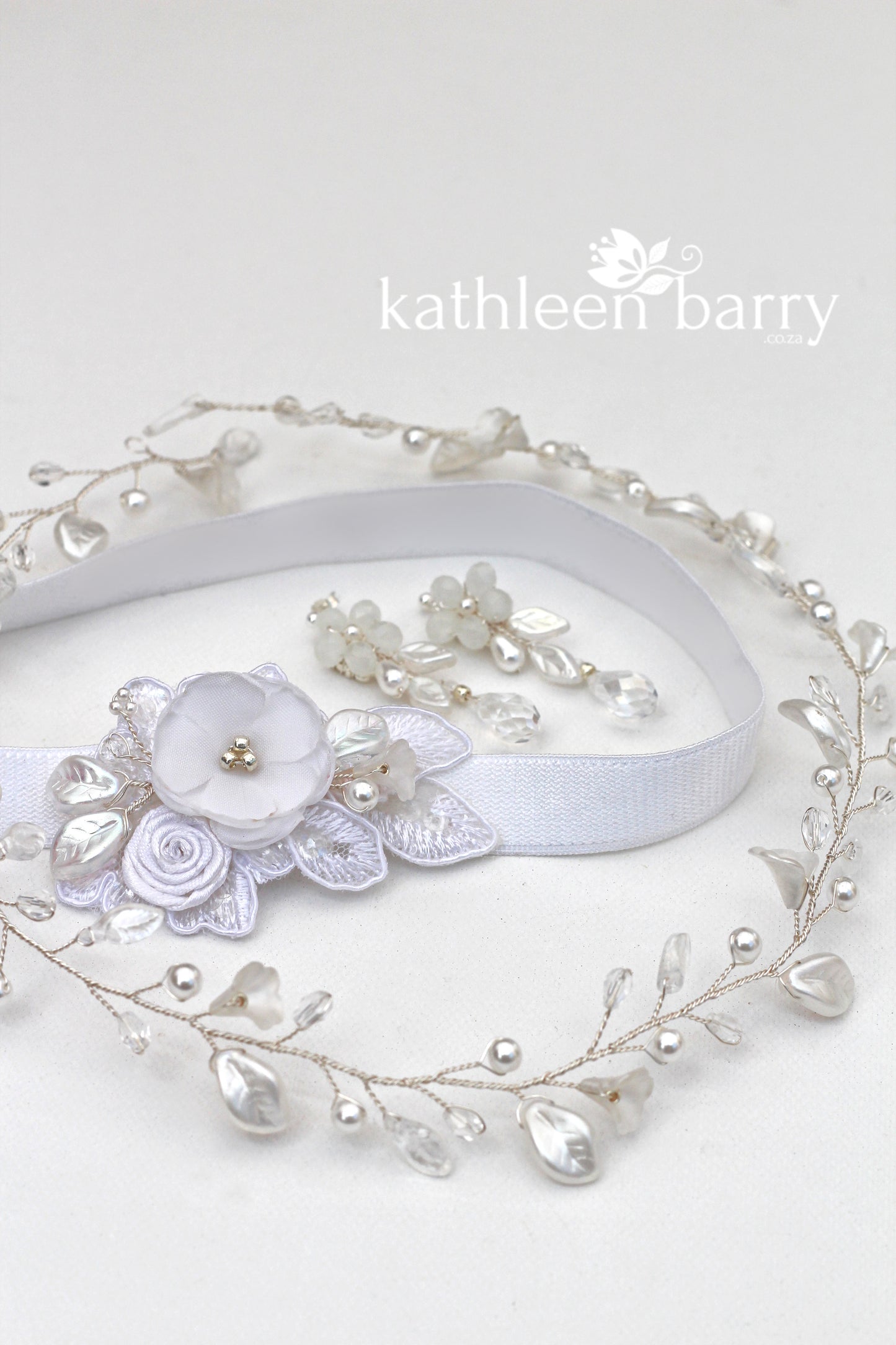 Taryn heirloom garter - white garter - color options available