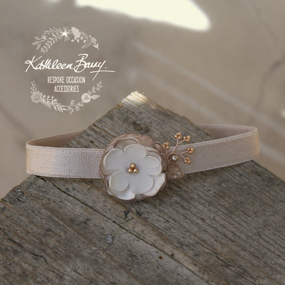 Shelby Taupe / nude / rose gold garter - color options available