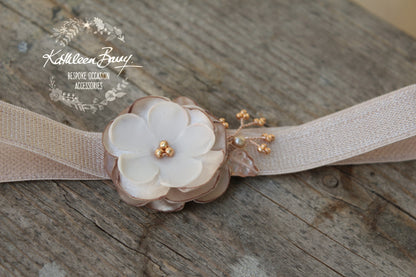 Shelby Taupe / nude / rose gold garter - color options available