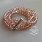 Jemma Rose gold crystal cuff bracelet - blush pink or clear four strand