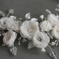 Wendy Silver off white flower wedding headband bridal floral wreath crown