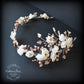 Wendy Rose gold & ivory hair wreath / vine (color options available)