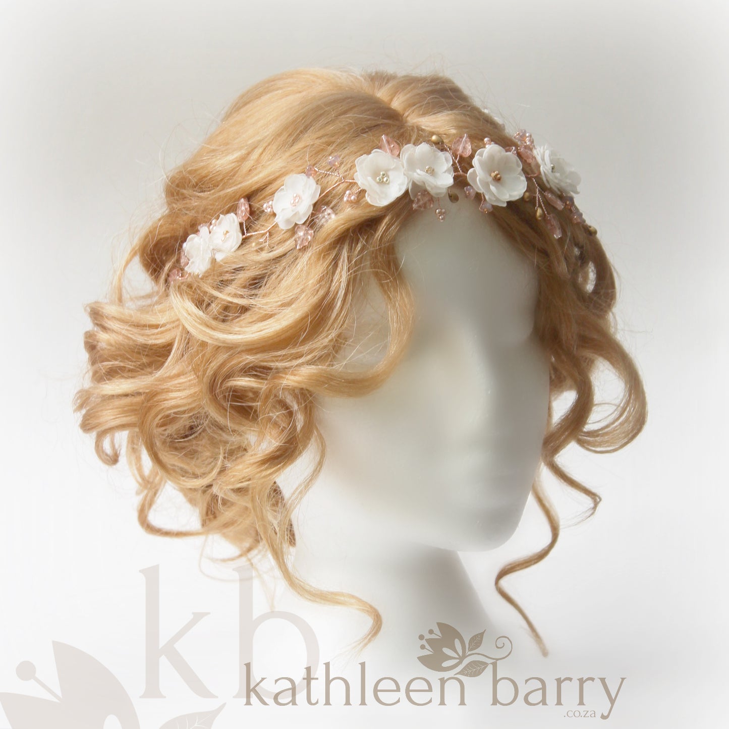 Wendy Rose gold & ivory hair wreath / vine (color options available)