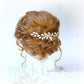 Caralize leaf hairpiece - satin sculpted fabric leaves & pearls - many color options available