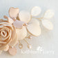 Audrey hairpiece - sculpted fabric flowers - Assorted colors, Rose gold, pale gold or silver