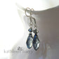 Kate Navy blue crystal drop earrings, Silver, gold or rose gold finish (color options available)