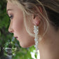 Lara Earrings - Cluster Crystal & Pearl Wedding Earrings - Silver, gold or rose gold