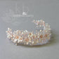 Monica floral crystal and pearl vine style hairpiece - Rose gold, gold or silver