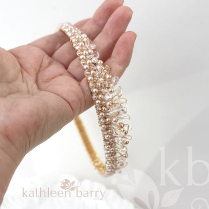 gold tiara dainty wedding hair accessories online