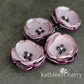 Fabric flower, dual purpose hair clip or brooch, two-tone, cool tones, various color options