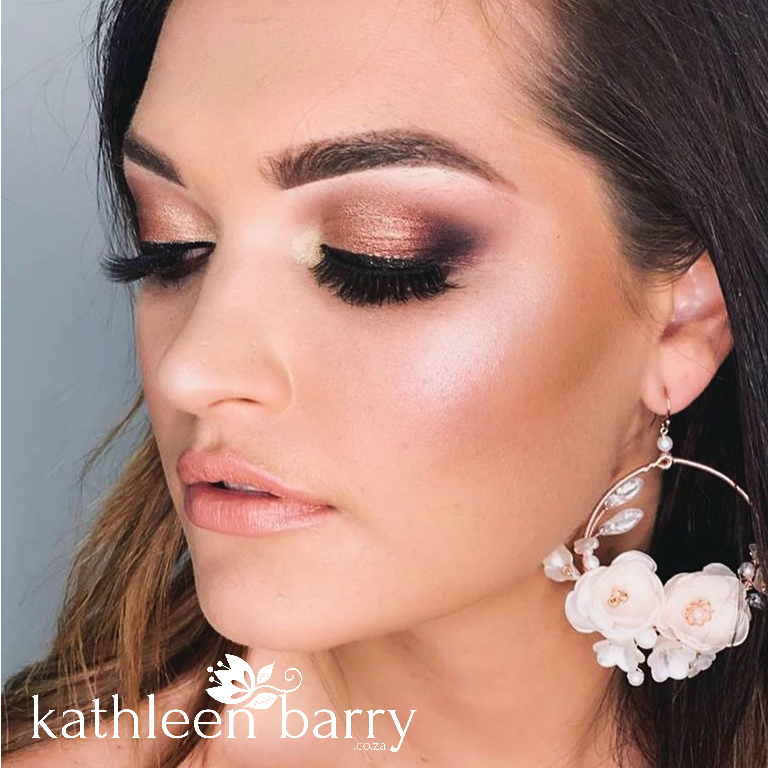 Rose flower clearance hoop earrings