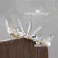 Kiara Crystal quartz bridal crown with rose gold, gold or silver wirework
