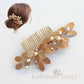 Irma metallic leaf and pearl hair comb - rose gold, gold or silver