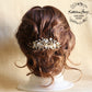 Nadine Delicate Leaf Pearl Crystal Bridal Hair Comb - Colour Options available