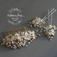 Nadine Delicate Leaf Pearl Crystal Bridal Hair Comb - Colour Options available