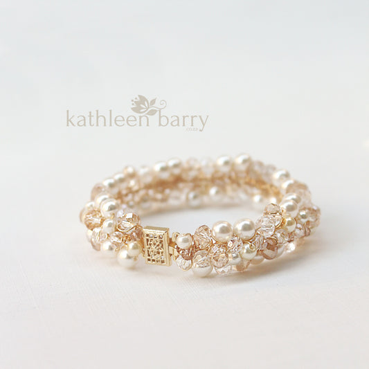 bridal bracelet gold pearl wedding jewellery online