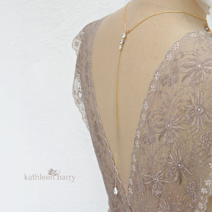 wedding dress open back chain necklace & drop