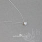 Cubic zirconia single floating gem pendent on a sterling silver chain - two length options