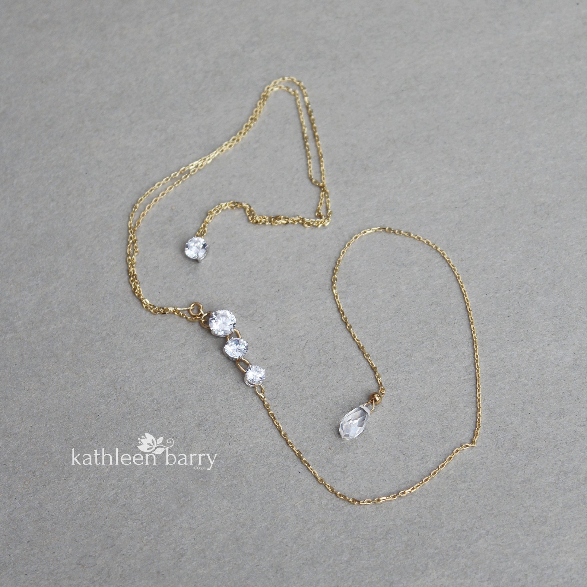 wedding dress open back chain necklace & drop