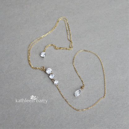 wedding dress open back chain necklace & drop