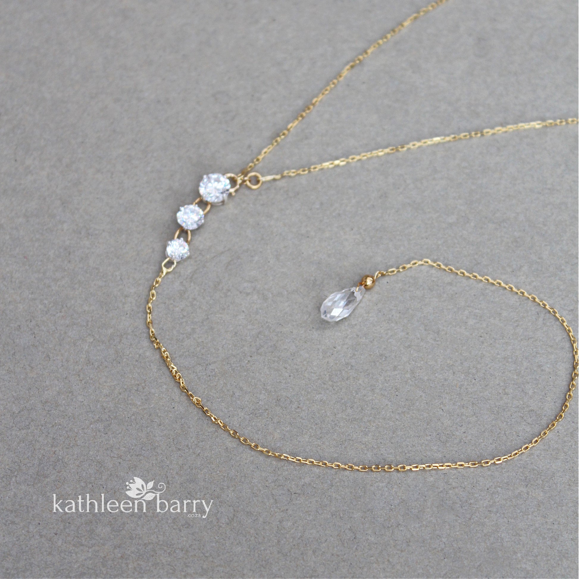 wedding dress open back chain necklace & drop