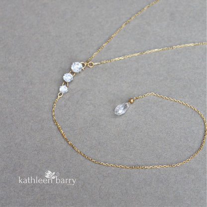 wedding dress open back chain necklace & drop