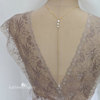 wedding dress open back chain necklace & drop