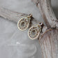 Berdean beaded hoop stud earrings - Champagne, silver & gold - Custom colors available