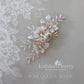 Berdean metallic flower pin comb - Champagne vintage silver & gold - colors to order