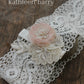 Blush pink Garter  - wedding bridal accessories - Bridal lace - Ivory and blush pink