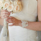 Lace cuff bracelet - bridal wedding lace cuff crystal and pearl embellished - wedding accessories