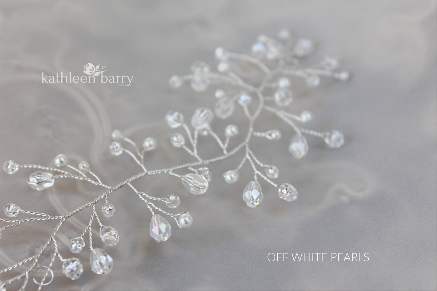 Carly Hair vine - crystal and pearl - available in silver, gold, rose gold plated finish