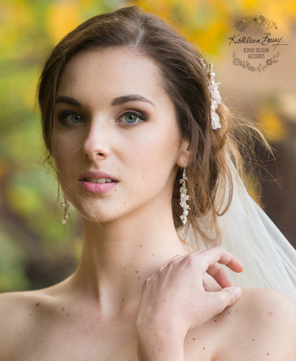 Carole pearl and crystal cluster earrings - Assorted pearl colors and lengths