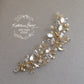 Celeste Leaf Art deco style Crystal Rhinestone & Pearl - Pale gold, silver or rose gold