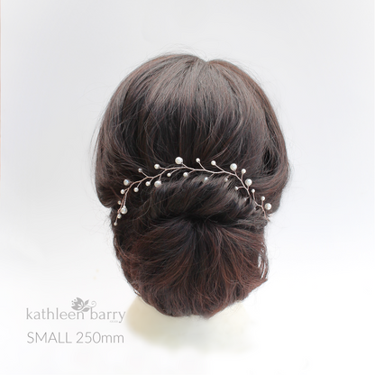 Cherize Bridal Pearl Hair Vine - Bridal wreath - Gold, silver, rose gold options - two pearl size options FROM: