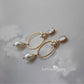 Cindy floral hoop, pearl drop Cubic zirconia earrings - Only available in gold